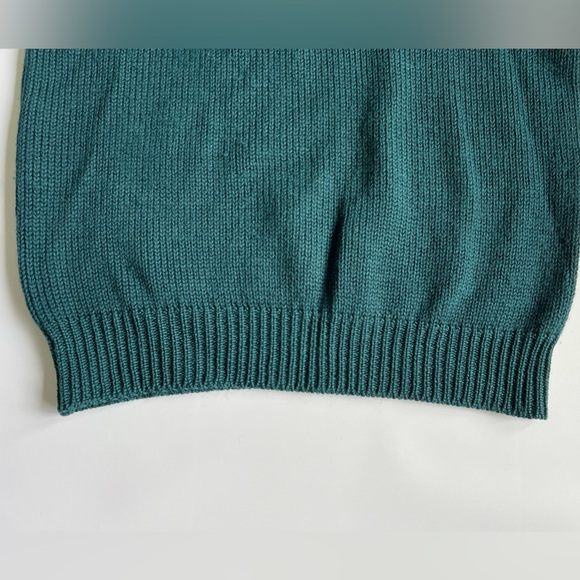 Vintage Men's Pure Wool Sweater Boston Trader’s Green Large Nordic Grandpacore - Picture 3 of 11